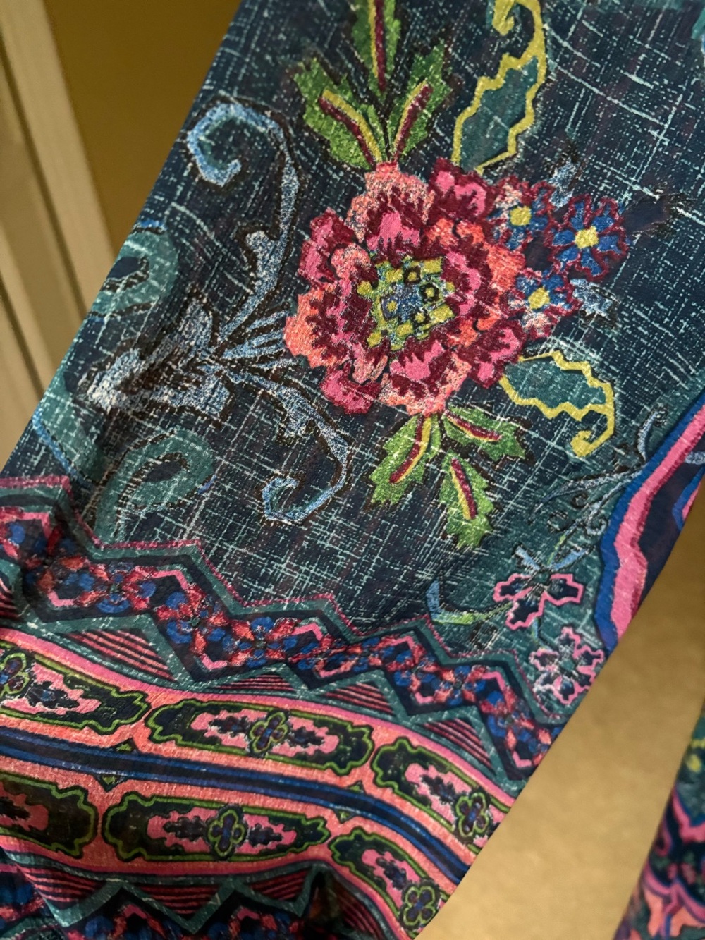 Gorgeous Anthropologie Paisley-NWT, Print Long Sleeve Midi Dress - Blue & Pink - Picture 2 of 7